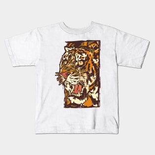 Tiger Illustration Modern Style Big Cat Kids T-Shirt